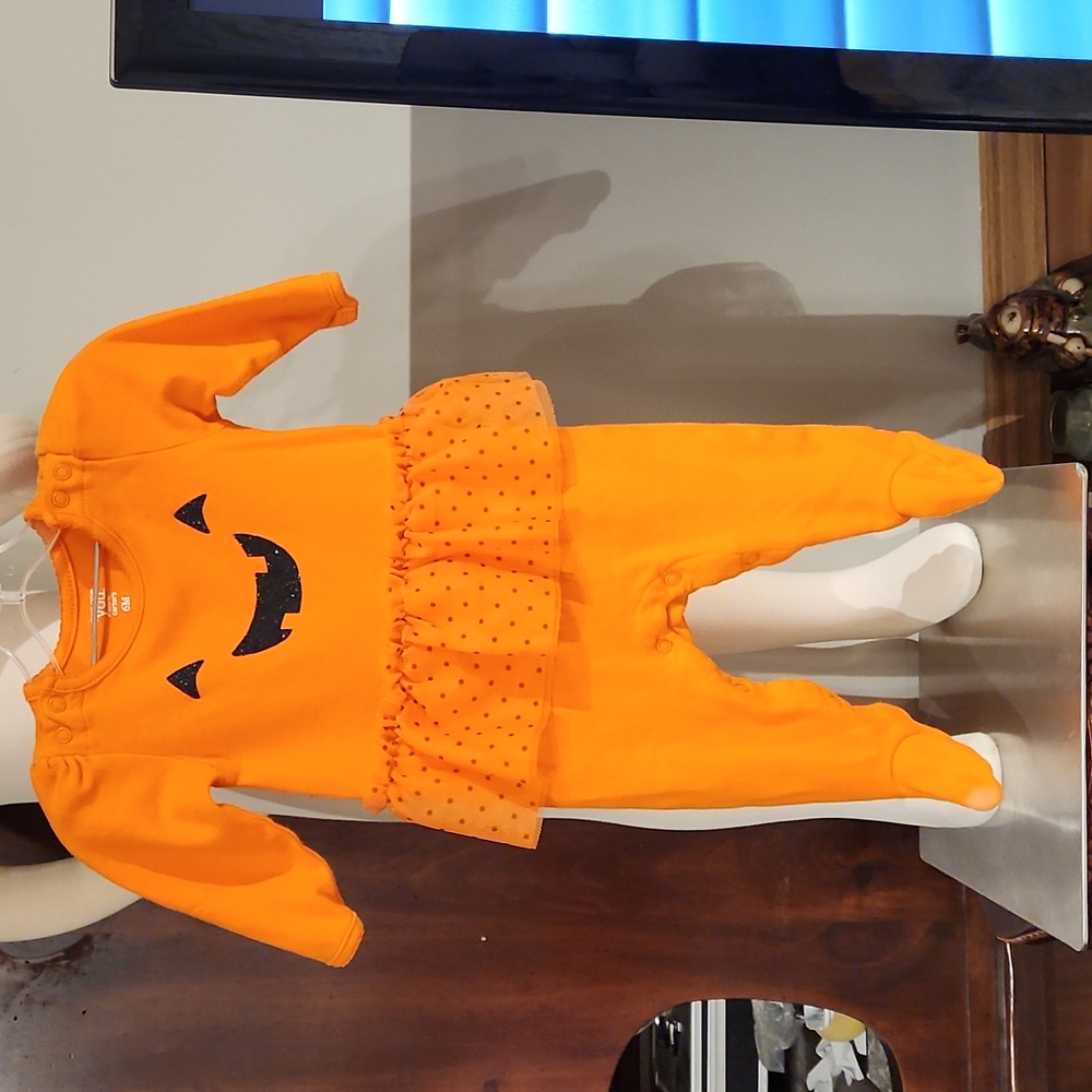 GIRLS Orange Pumpkin HALLOWEEN ONE PIECE CLEARANCE